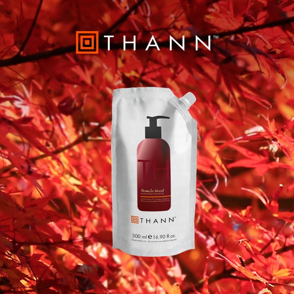 THANN Aromatic Wood Aromatherapy Shower Gel with Rice Bran Oil 500 ml. เจลอาบน้ำ รูปที่ 1