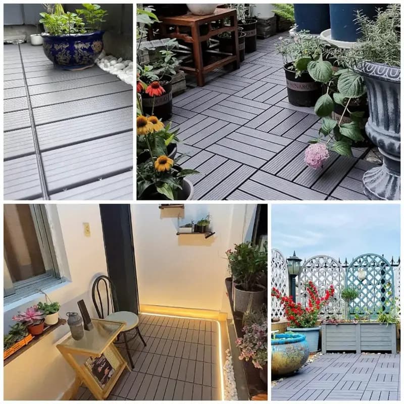 แผ่นปูพื้นไม้แท้ 30x30cm สำหรับตกแต่งสวนและบ้าน รูปที่ 9