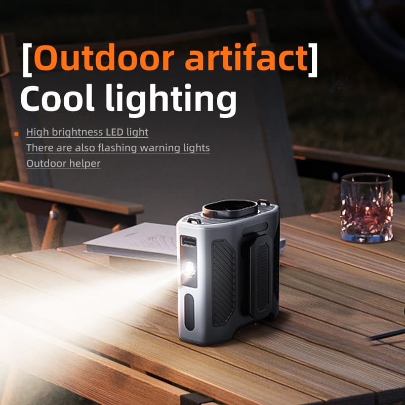 New y19 10,000mah เอวอเนกประสงค์คลิประบายความร้อนพัดลม 3 in 1 พัดลมเดสก์ท็อปกลางแจ้งพร้อม LED 199 Gear Winds รูปที่ 6