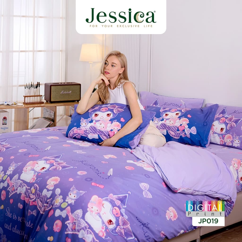 Jessica Kuromi JP019 ลิขสิทธิ์แท้ Sanrio คูโรมิ เจสสิก้า พิมพ์ลายดิจิตอล ชุดเครื่องนอน ผ้าปูที่นอน ผ้าห่มนวม รูปที่ 2