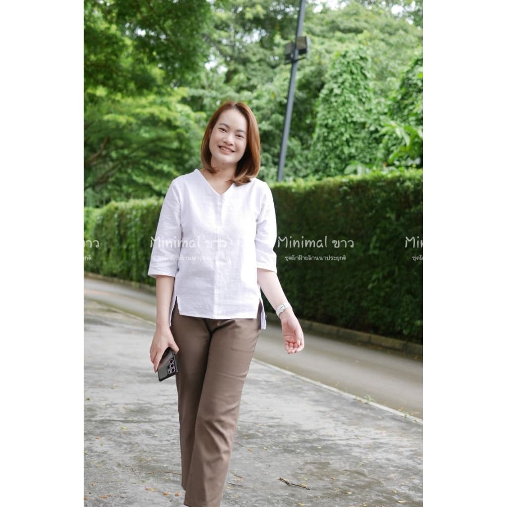 เสื้อผ้าฝ้ายเมืองนุ่มละมุนผิว ทรงสบาย ใส่ Over size มินิมอล เกาหลี ญี่ปุ่น รูปที่ 8