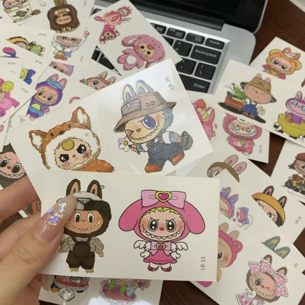 แทททูติดหน้า ลายการ์ตูน หัวใจ SD รูปที่ 3