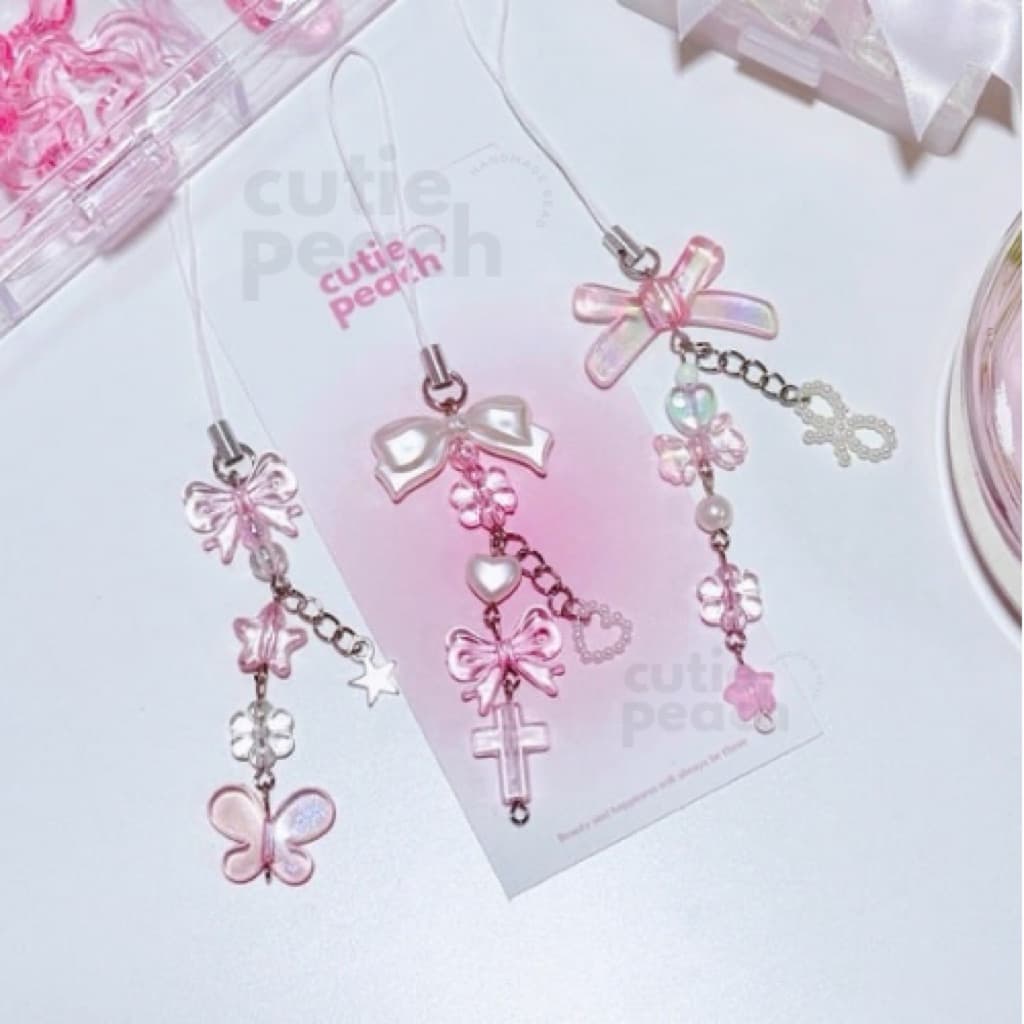‧₊ รวม พวงกุญแจลูกปัด สายคล้องลูกปัด จี้โทรศัพท์ ที่ห้อยโทรศัพท์ พวงกุญแจแมงกะพรุน Collection book โทนพาสเทล รูปที่ 9