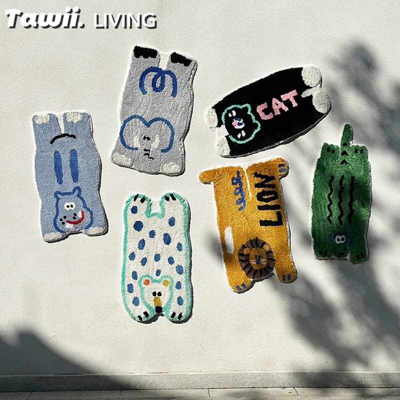 Tawii. พรม พรมปูพื้น พรมเช็ดเท้า พรมนุ่ม ลายสัตว์ แต่งห้อง 40/50/60ซม ผ้าเช็ดเท้า พรมห้องน้ํา รูปที่ 3