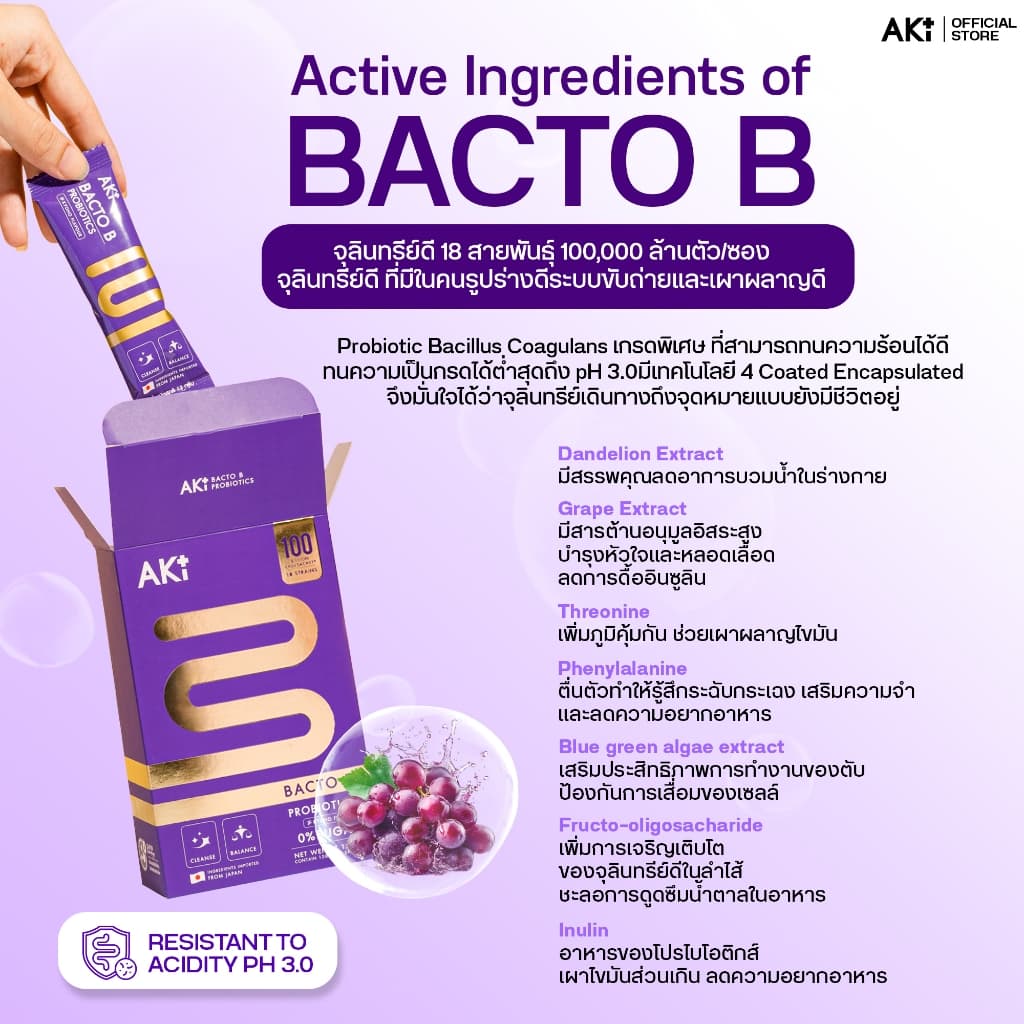 Bacto B ถ่ายคล่อง ท้องแบน - set 6 กล่อง รูปที่ 5