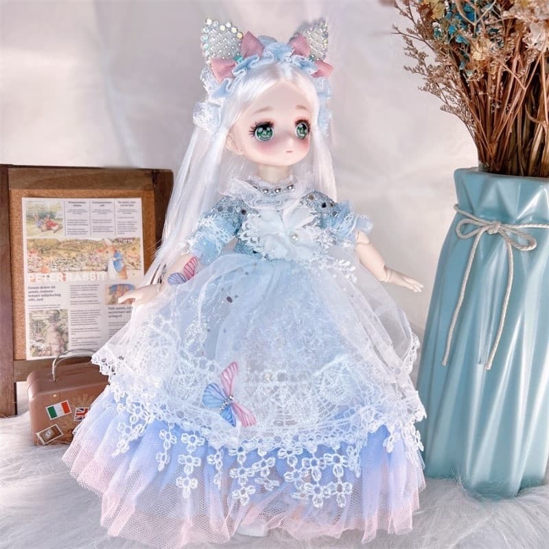 CDD BJD ตุ๊กตา 3D 30 ซม สไตล์เจ้าหญิงตัวน้อย ตุ๊กตาพร้อมข้อต่อที่ขยับได้ ตุ๊กตาเจ้าหญิงน้อย ของขวัญเด็กผู้หญิง รูปที่ 4
