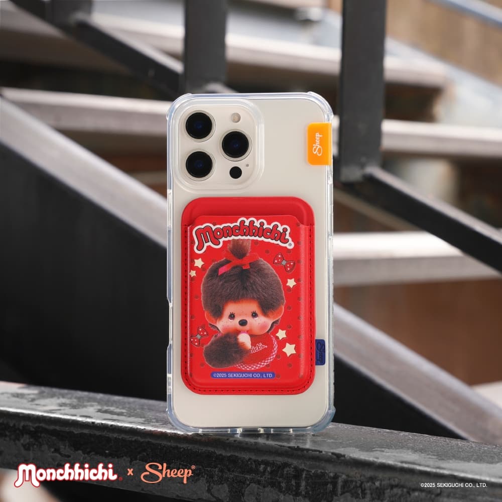 Monchhichi Collection ที่ใส่บัตรแม่เหล็กแปะด้านหลังโทรศัพท์ ลายมอนชิชิ ใช้กับเคสโทรศัพท์มีMagnet รูปที่ 2