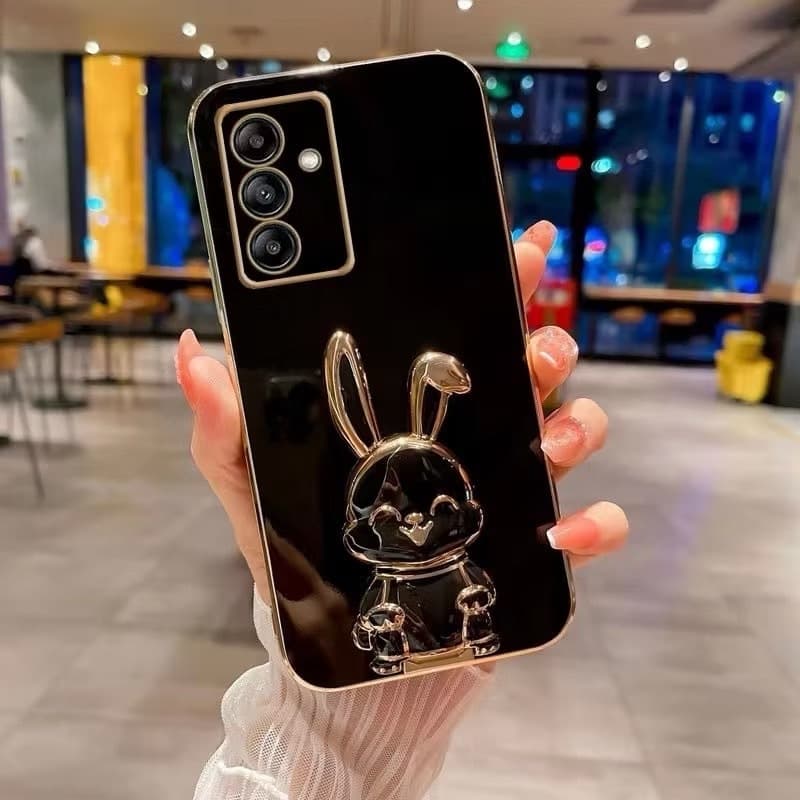 ตั้งได้ หมุนได้ เคส กระต่าย สำหรับ Samsung A17 A27 A57 A37 A16 A36 A56 S24FE S25FE A55 A25 A35 ลายการ์ตูน หรูหรา รูปที่ 5