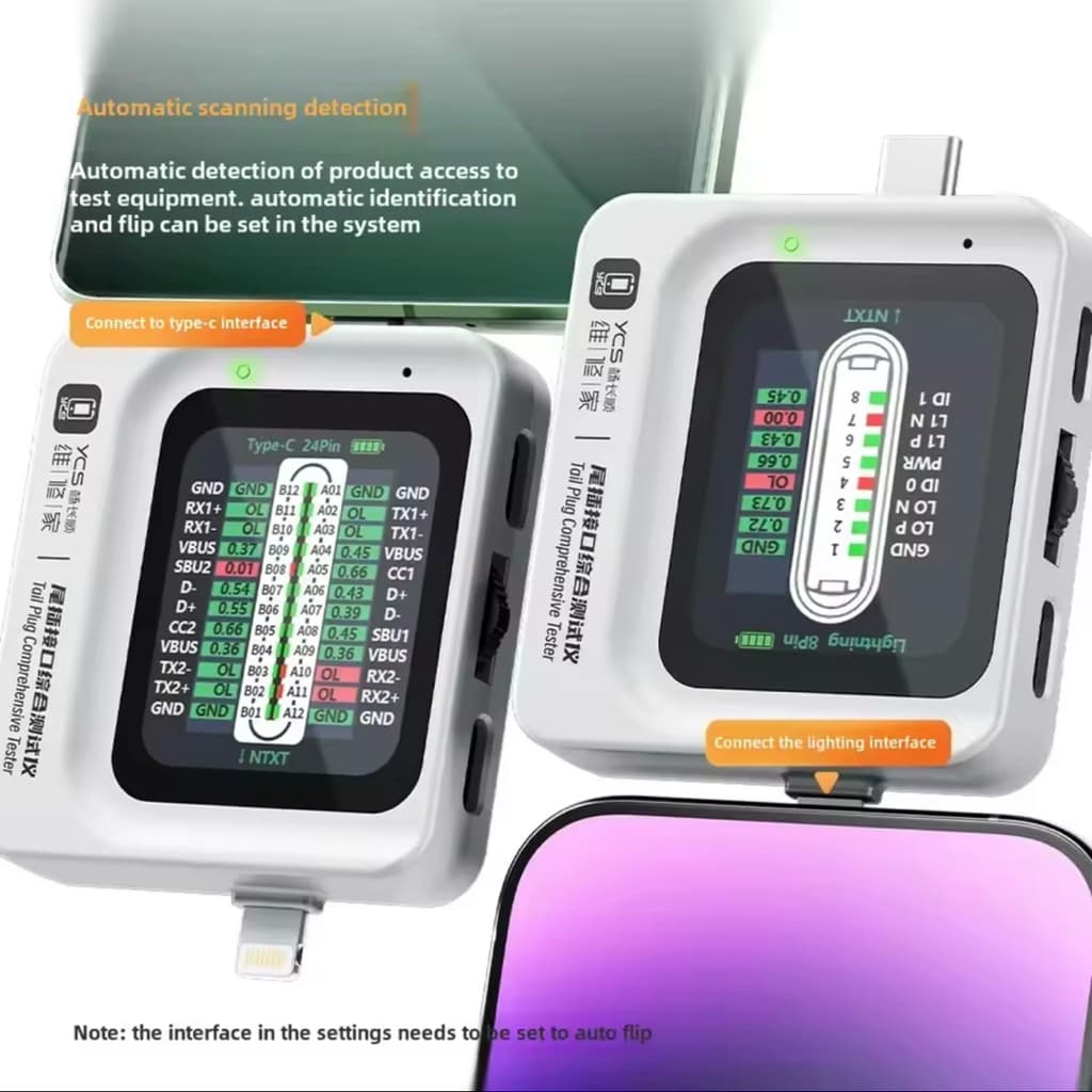 YCS TNS360 สําหรับ IOS โทรศัพท์มือถือปลั๊กที่ครอบคลุมเครื่องตรวจจับ 30V ~ 5A รูปที่ 2