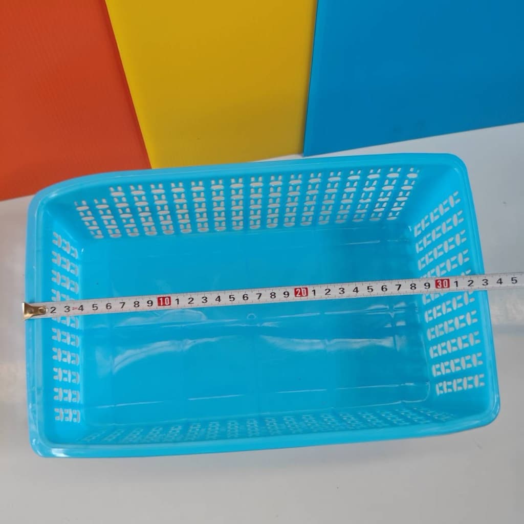 No.1308 ตะกร้า ตะกร้าพลาสติก ตะกร้าใส่ขอบ 33x20x10 ซม ได้ทั้งหมด 12 ใบ คละสี รูปที่ 4