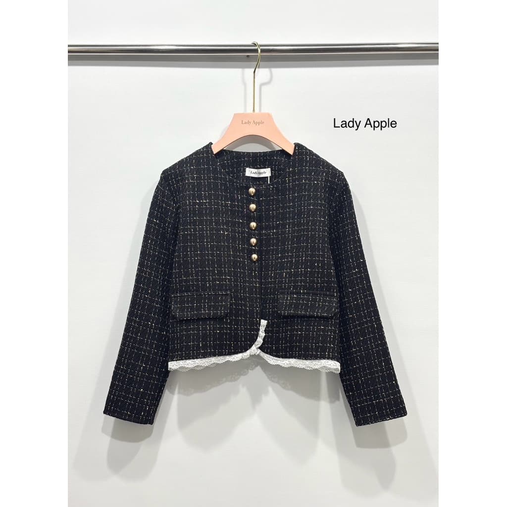 เสื้อคลุมแขนยาวทวิตงานป้ายLady apple61รุ่นแต่งระบายลูกไม้ รูปที่ 4