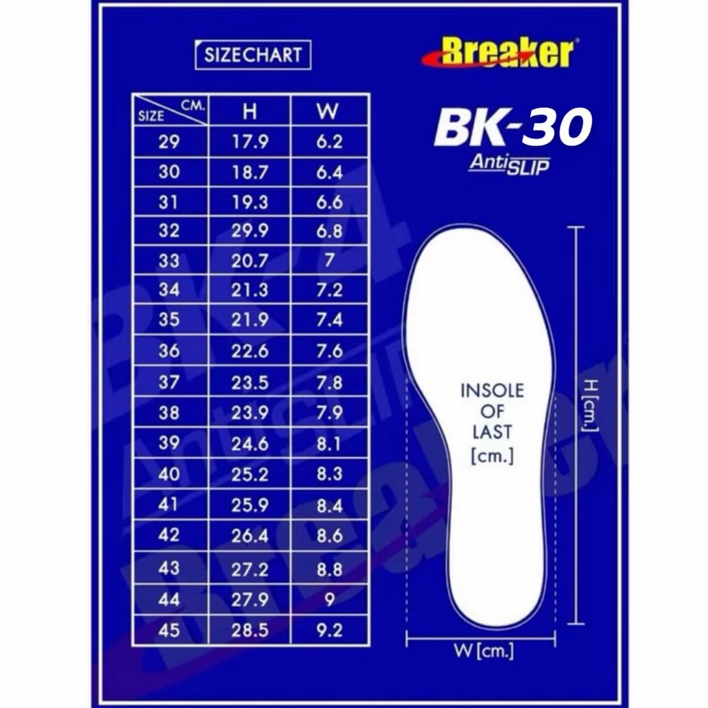 Breaker รองเท้ารุ่น BK-30 รองเท้าผ้าใบเบรกเกอร์ รองเท้าผ้าใบพื้นฟุตซอล รองเท้าพละ สีดำ สีขาว Size 33-44 รูปที่ 8