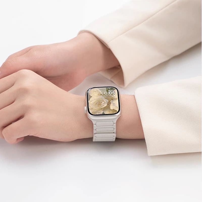 สายนาฬิกาซิลิโคนแม่เหล็กสำหรับ iwatch46mm49mm45mm42mm41mm44mm38mm40mm สายนาฬิกาใหม่ซีรีส์ 11/10/9/8/7/6/5/4/3/2/4/1/se รูปที่ 6