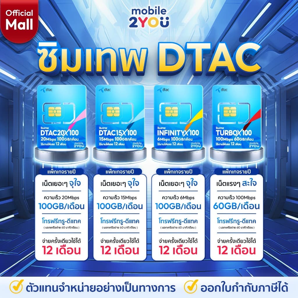 ซิมเทพ ซิมเน็ตรายปี TRUE DTAC ซิมรายปีทรู ดีแทค ซิมรายปี โทรฟรี เน็ตแรง 5G 4G ซิม mobile2youmall รูปที่ 4