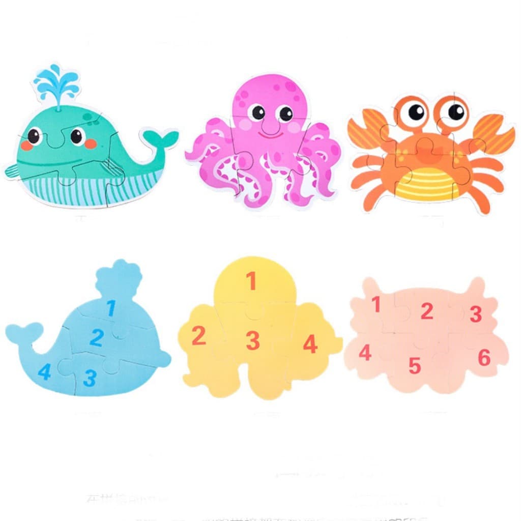 JoyToys จิ๊กซอว์ไม้ เสริมพัฒนาการ 6in1 / 24แบบ ชิ้นใหญ่ ปลอดภัย 3D สัตว์ รูปทรง กล่องเหล็ก ของเล่นเด็ก 3-6ขวบ รูปที่ 5
