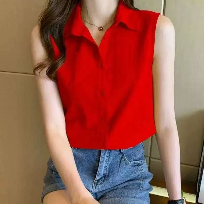 เสื้อเชิ้ต แขนสั้นผู้หญิง เสื้อแขนกุด เหมาะกับสาวสายหวาน เท่ ใส่ได้ทุกลุคทุกสไตล์ เนื้อผ้าดีสวมใส่สบายไม่ร้อน รูปที่ 5