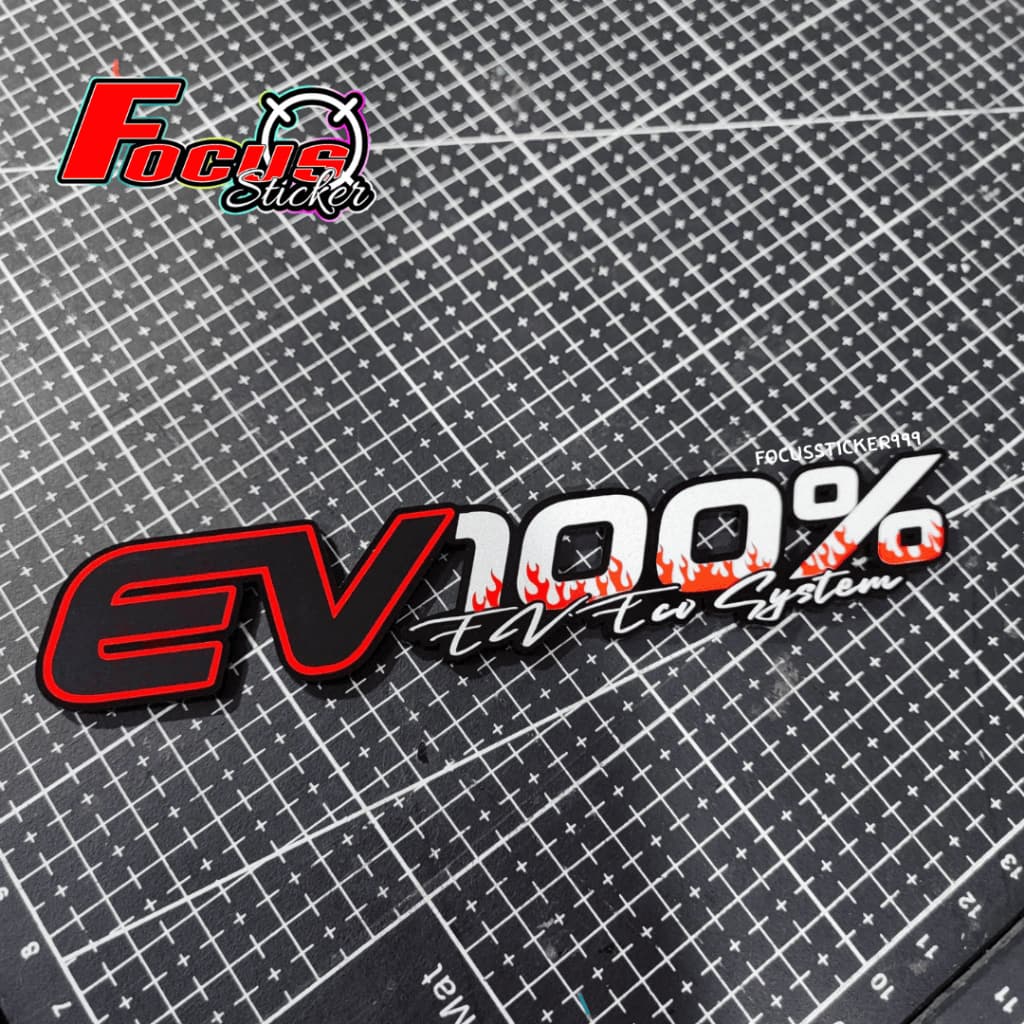 สติกเกอร์โลโก้ EV100% สำหรับติดรถจักรยานไฟฟ้า,จักรยานไฟฟ้าแม่บ้าน,สกู๊ตเตอร์ไฟฟ้า งานตัวนูน สั่งทำสีพิเศษได้ รูปที่ 7