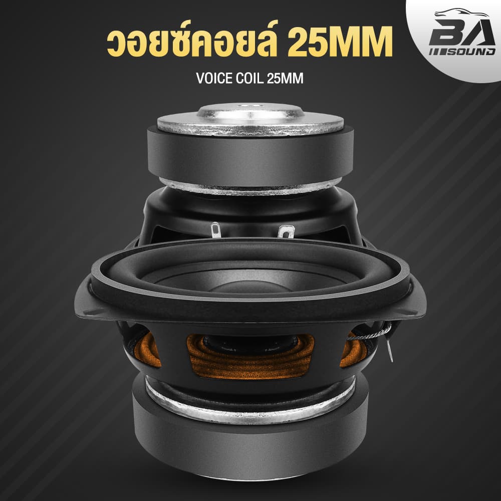 BA SOUND ดอกลำโพง 4 นิ้ว 4OHM มีให้เลือก 2รุ่น BA-4025B / BA-4055B แม่เหล็ก 80x15mm. ลำโพง 4นิ้ว ดอก4นิ้ว ลำโพงติดรถยนต์ รูปที่ 4