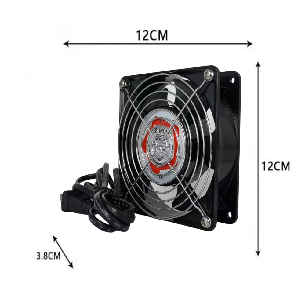 พัดลมระบายความร้อน พัดลมตู้RACK AC SUNOM 12Cm 220-240V ปลั่กเสียบไฟบ้าน รูปที่ 9