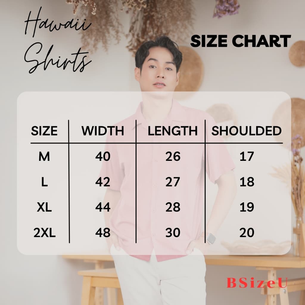 เสื้อเชิ้ตสีดำ เสื้อเชิ้ตแขนสั้น คอฮาวาย แบรนด์ BSizeU เสื้อเชิ้ต ไม่ต้องรีด รูปที่ 3