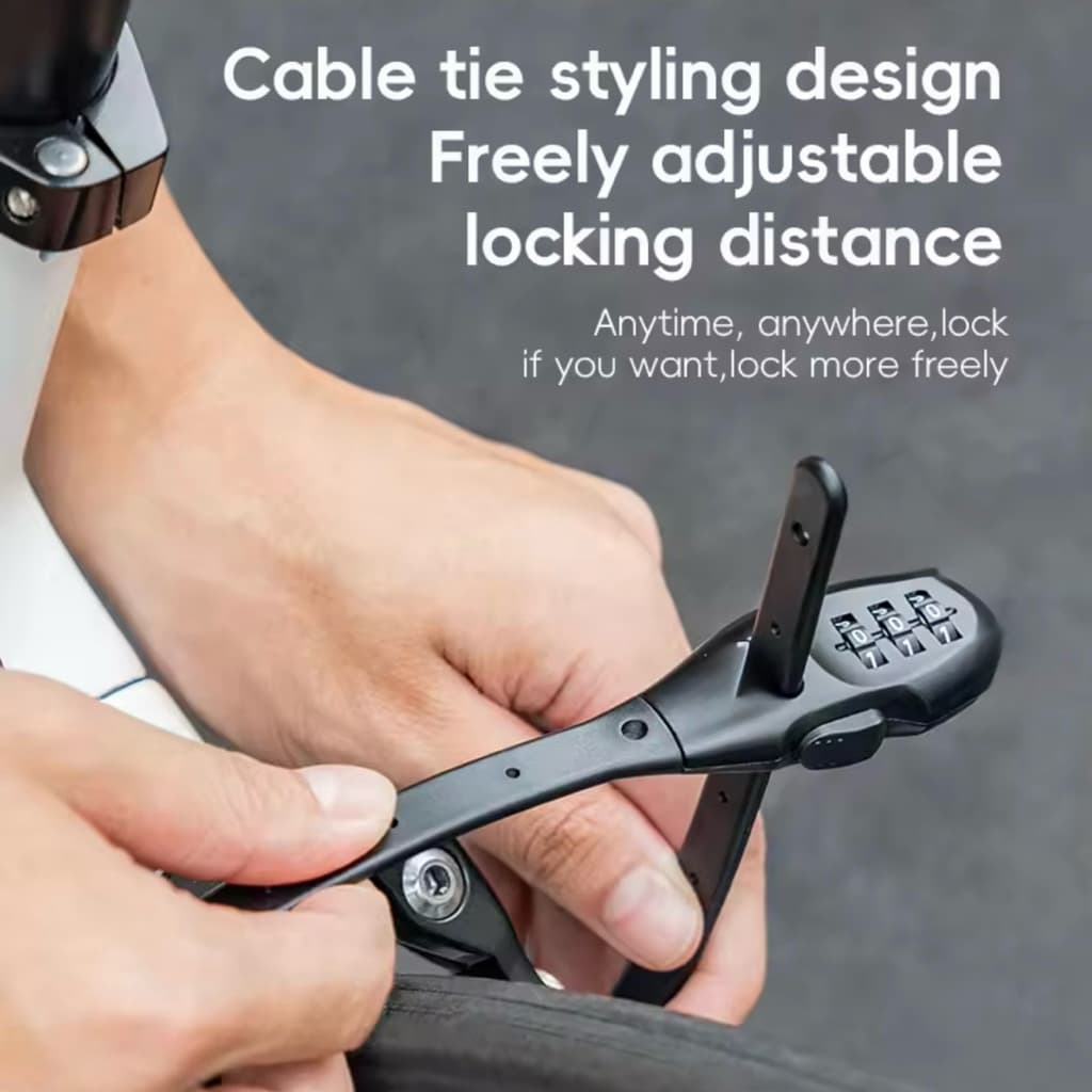 MOTOTEC MT-ZL01 สายล็อคเคเบิลไทร์กันขโมยพร้อมระบบล็อคใส่รหัส ทนทาน น้ำหนักเบา พกพาสะดวก รูปที่ 7