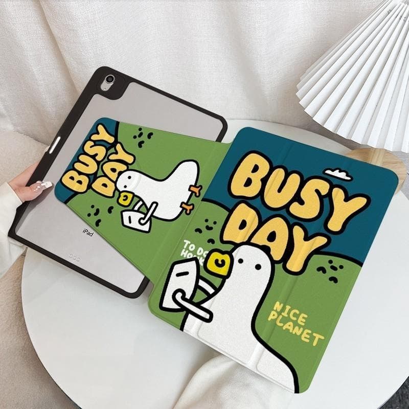 จัดส่งทันทีเคสไอแพด การหมุน360องศา Duck Gen12/11 Pro13 Air7/6 11 Gen9 การ์ตูนน่ารัก เคสiPad Gen6/5 รูปที่ 2