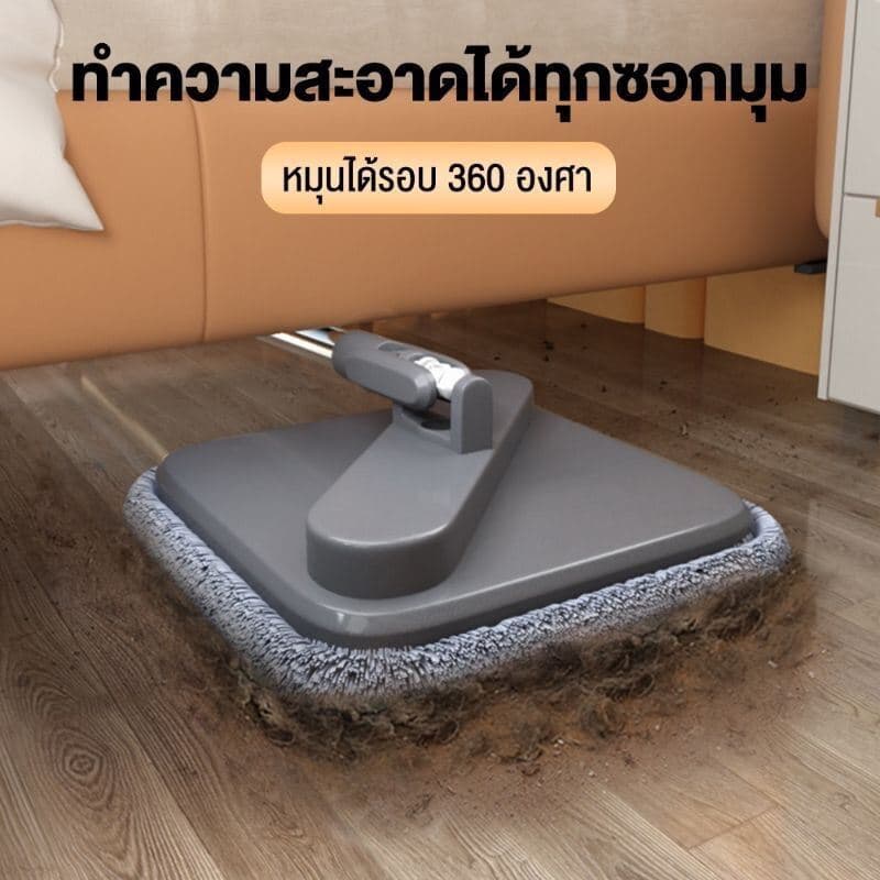 2025SpinMopฟรีผ้า5ผืน ถังถูพื้น ชุดถังปั่นม๊อบ ไม้ถูพื้นถังปั่น ชุดถังปั่นไม้ม็อบ ไม้ม๊อบถูพื้น หมุนได้360 รูปที่ 4
