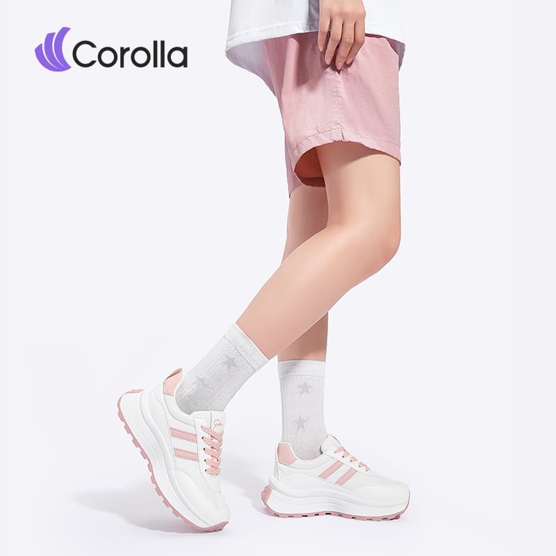 Corolla Aura shoes รองเท้าผ้าใบผู้หญิง ใส่ออกกำลังกายได้ วัสดุหนังพียู หนังนิ่มใส่สบาย ทรงเสริมส้น แนะนำเผื่อ 1 ไซส์ รูปที่ 3