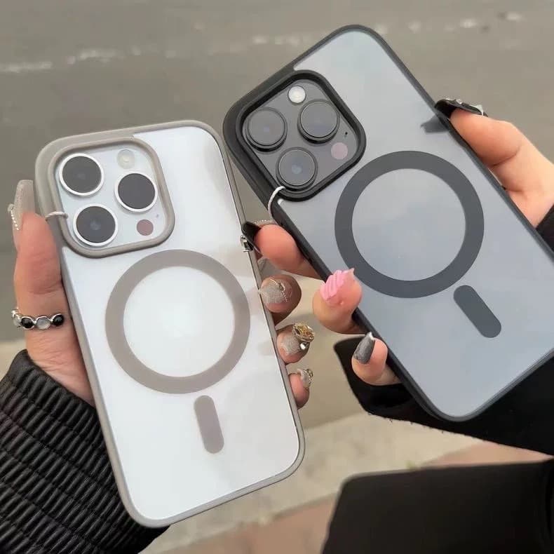 Magnetic เคส For Samsung A07 A17 A37 A57 A55 5G A56 A06 A36 A26 A16 A15 A54 A25 A35 S25 S26 Ultra S24 FE เคสใสกันกระแทก รูปที่ 2