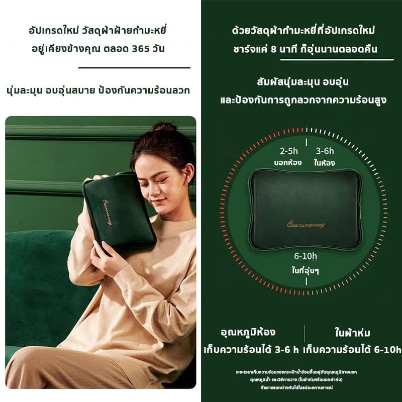 osiden กระเป๋าน้ำร้อน กันระเบิด กระเป๋าน้ำร้อนไฟฟ้า ไม่ต้องเติมน้ำเอง มันร้อนตลอดทั้งวัน ประคบร้อน รูปที่ 9