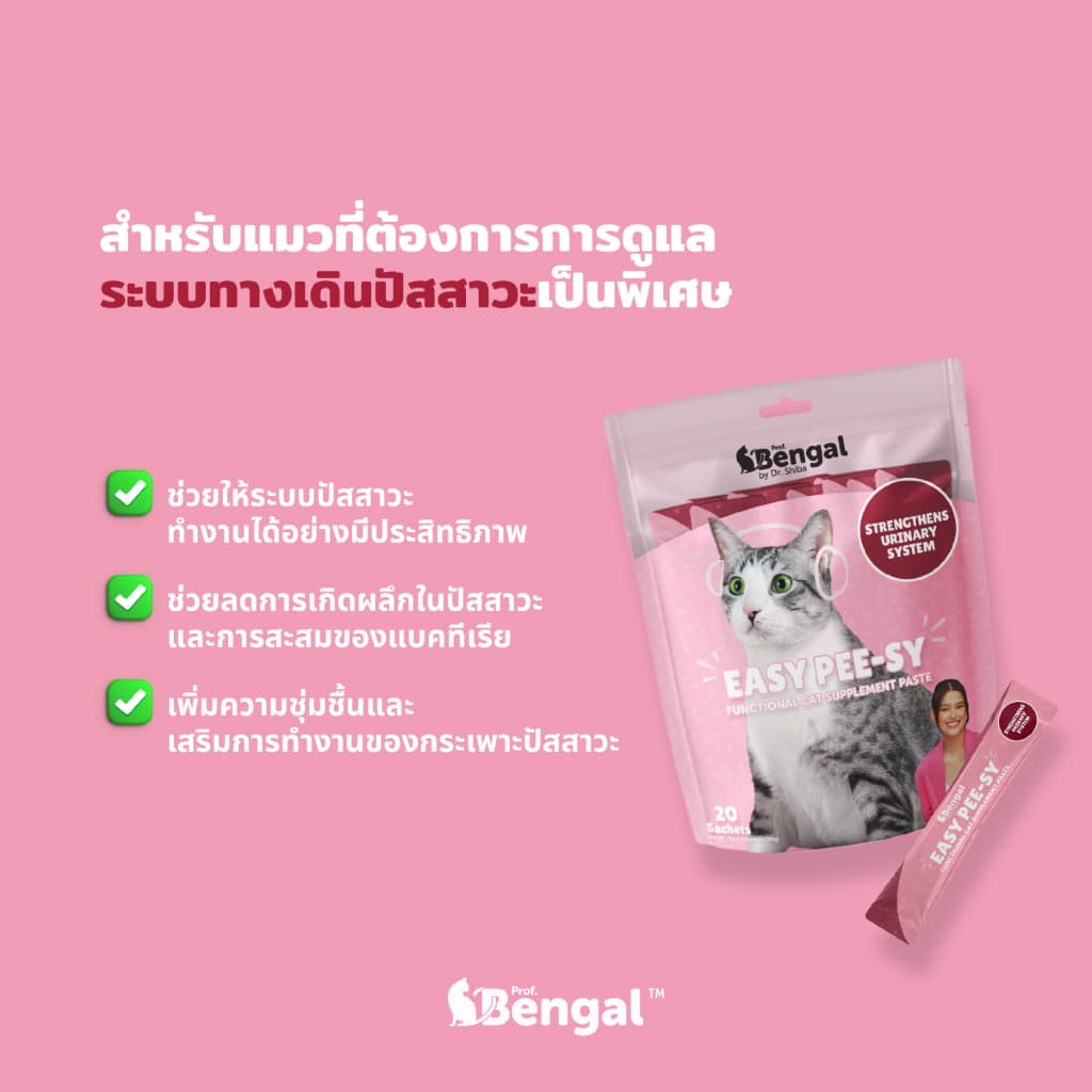 Prof. Bengal Easy Pee-sy Cat Paste ขนมแมวเลียสูตรการขับถ่าย 200 กรัม สำหรับแมวทุกพันธุ์ รูปที่ 3