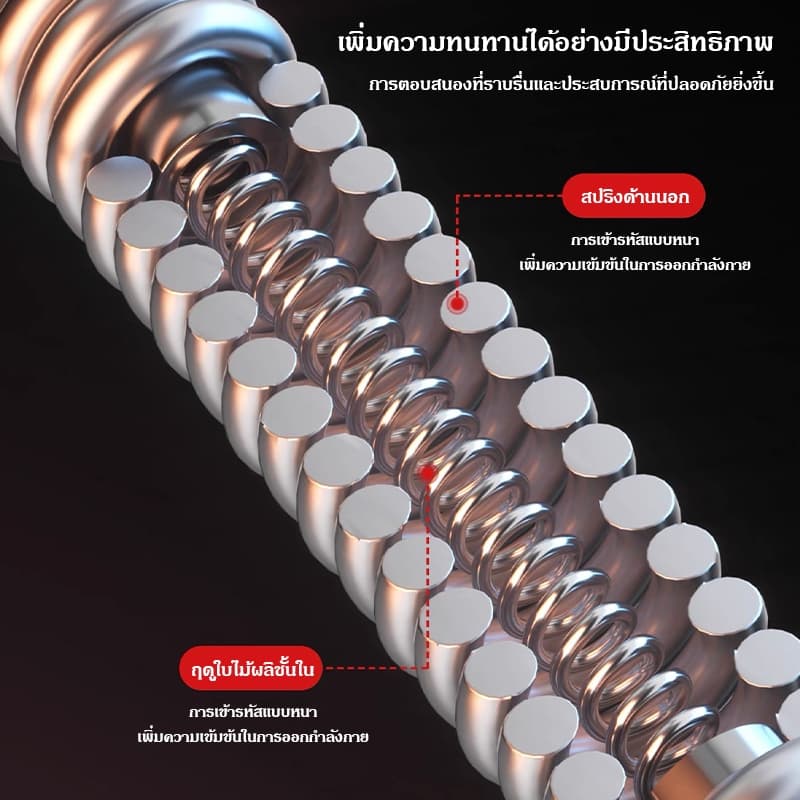 เทรนเนอร์แขนแบบปรับ ข้อมือปรับระดับแรง 2 ระดับอุปกรณ์บริหารมือ บาร์พลังงานสปริงสําหรับออกกําลังกายแขน/ไหล่/หน้าอก รูปที่ 5