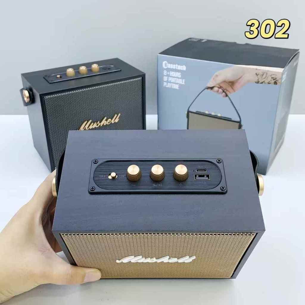 ลำโพงบลูทูธ ไร้สาย เสียงดี XM-302 ลำโพงตู้ไม้แบบพกพา สำหรับใช้ในบ้านและกลางแจ้ง ซับวูฟเฟอร์ เบสแน่น BT, USB, , TWS รูปที่ 4