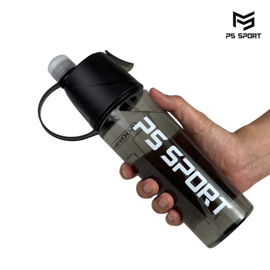 ขวดนํ้ากีฬา PSSPORT พ่นนํ้าได้ ขวดนํ้าอเนกประสงค์ 600ML หัวพ่นนํ้า ขวดนํ้าพกพา สีดำ คุณภาพดี รูปที่ 7