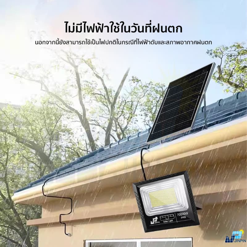 Solar Light New -70000w แสงไฟสีขาว ไฟพลังงานแสงอาทิตย์ LED 156 ดวง รูปที่ 2