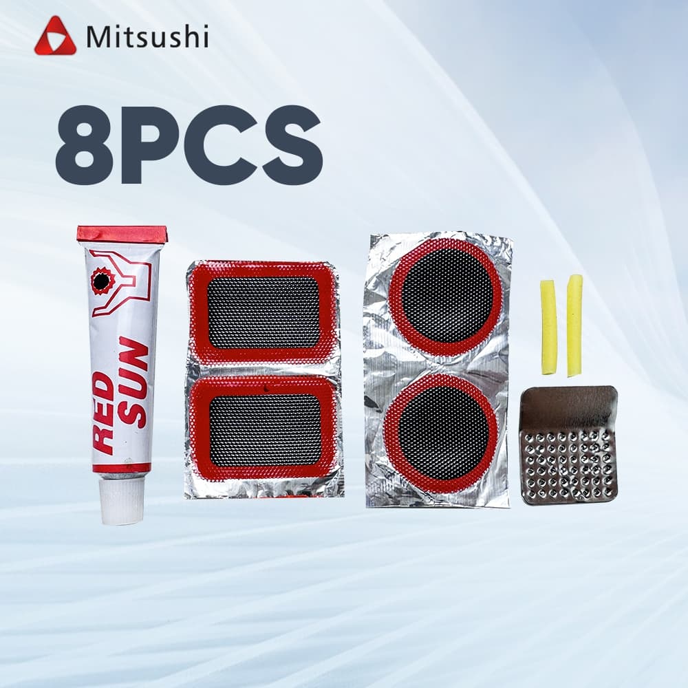 Mitsushi ชุดปะยางจักรยาน 8/14pcs ชุดซ่อมจักรยาน แบบพกพา แผ่นปะยางจักรยานพร้อมกาวแผ่นปะ รูปที่ 2