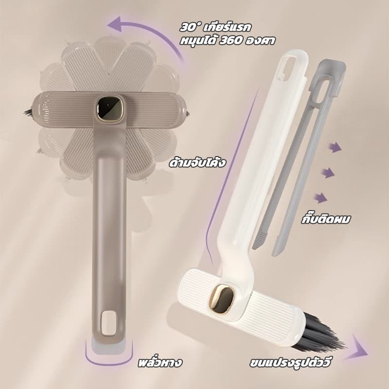 แปรงขัดปรับหัวได้ ขัดห้องน้ำ แปรงทำความสะอาดอเนกประสงค์ 360°หมุนได้ 3IN1 ร่องยาแนว ทำความสะอาดซอกมุมห้องน้ำ แบบขัดมุม รูปที่ 6