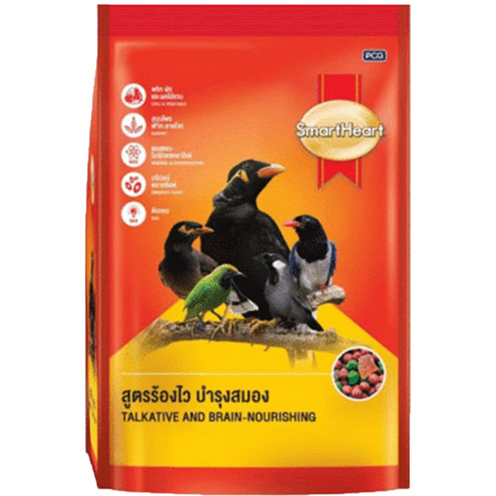 SmartHeart อาหารนกขุนทอง นกเอี้ยง นกกาเหว่า สูตรบำรุงเสียง ร้องไว พูดเก่ง เม็ดนิ่ม 400 กรัม รูปที่ 2