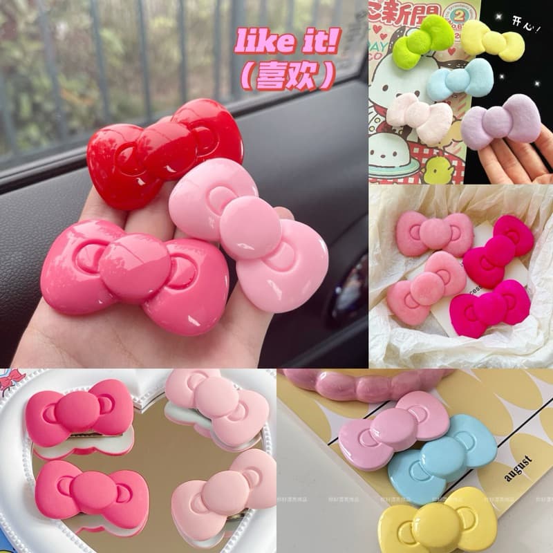 ราคา/ชิ้น B017 กิ๊บติดผม โบว์ติดผม กุหลาบสีชมพู ที่ติดผม ที่หนีบผม เครื่องประดับผม รูปที่ 1