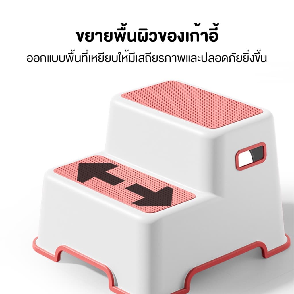 บันได 2 ขั้นอเนกประสงค์ สำหรับเด็ก ใช้งานได้ทั้งนั่งและยืน แข็งแรง มีกันลื่นทั้งฐานและพื้นเหยียบ YSD2018 รูปที่ 4