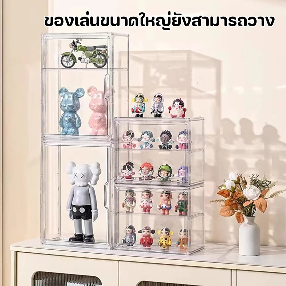 กล่องใส่โมเดล กล่องโชว์โมเดล กล่อง LABUBU ที่โชว์โมเดล ฟิกเกอร์ ของสะสม กันฝุ่น กันฝุ่นวางซ้อนกันได้ ความจุขนาดใหญ่ รูปที่ 9