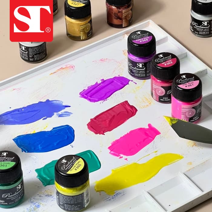 ST PEARLESCENT ACRYLIC COLOUR สีอะคริลิกมุข รูปที่ 3