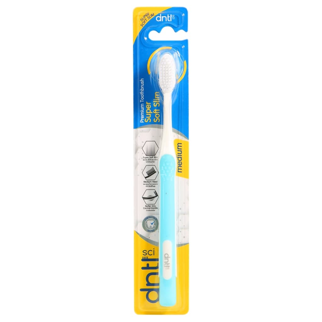 DNTL SCI - Medium Tooth Brush Super Soft Slim Blue เดนทัล ซายน์ หัวแปรงขนาดกลาง ซุปเปอร์ซอฟท์สลิม รูปที่ 3