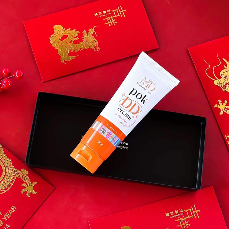 POK DD CREAM พอกดีดี กันน้ำกันเหงื่อ99% กันแดดSPF50 แตกตัวเป็นน้ำเกลี่ยง่าย ไม่ติดขน ไม่วอกไม่เทา พอกผิวกายขนาด 100 กรัม รูปที่ 5