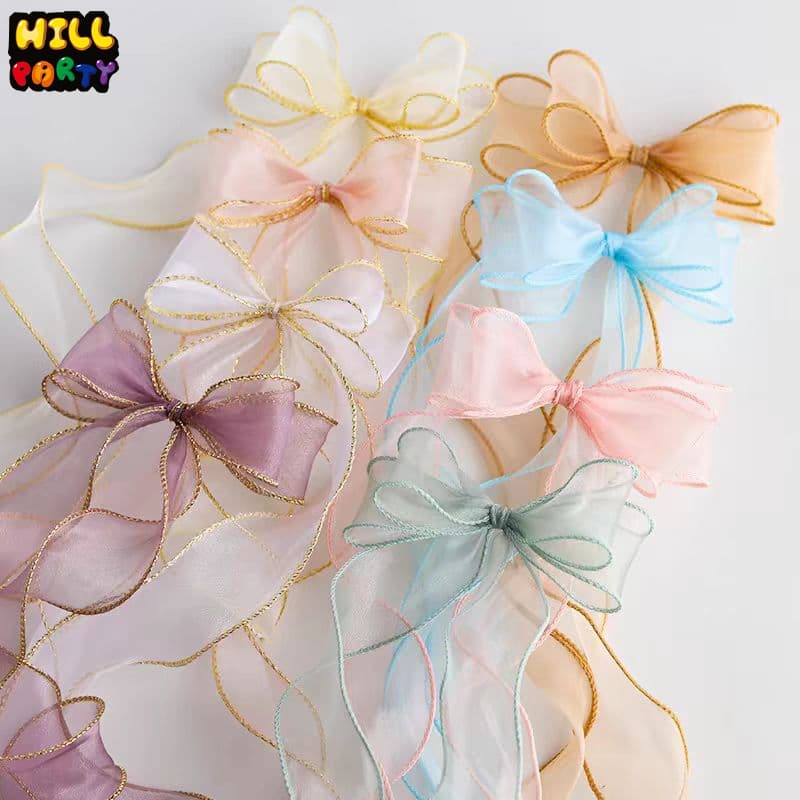 ม้วนริบบิ้นผ้าซาติน 40 มม 10 หลา โบว์ริบบิ้น กว้าง ริบบิ้นห่อเค้ก ริบบิ้นห่อข DIY รูปที่ 5