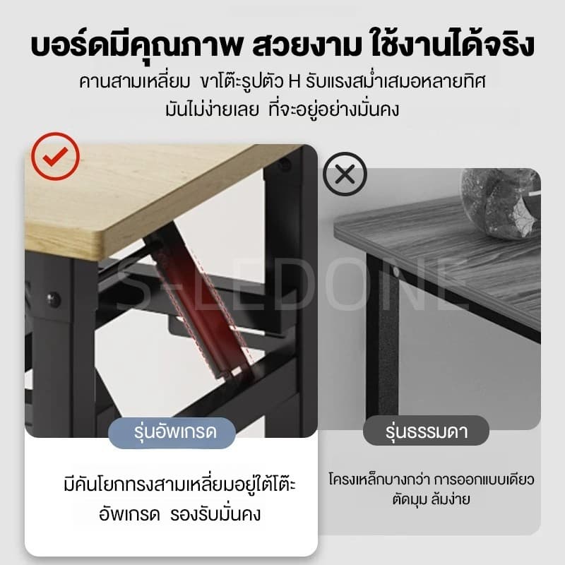 G&O โต๊ะพับ อเนกประสงค์ ไม่ใช้พื้นที่ 140/120/100cm ขาเหล็ก โต๊ะทำงาน ไม่ต้องติดตั้ง Folding Table รูปที่ 4