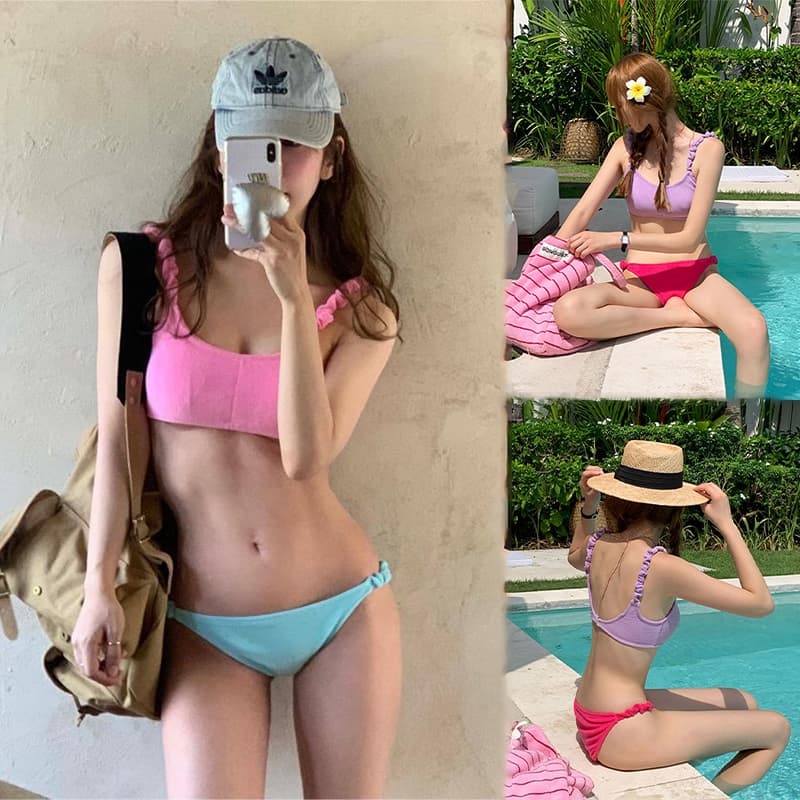 ชุดบิกินี่ ชุดว่ายน้ำผู้หญิง เซ็กซี่ Korean Bikini เซ็ต2ชิ้น ชายหาด#0476 รูปที่ 1