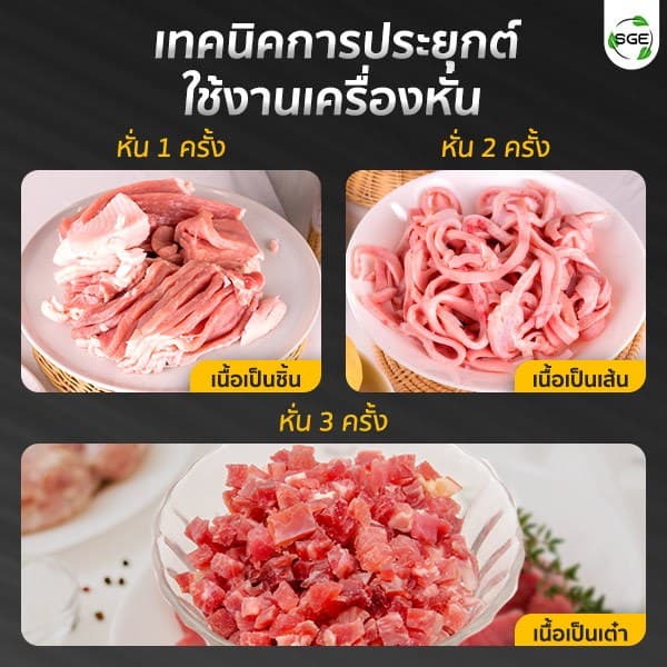 SGE เครื่องหั่นไฟฟ้า หั่นเนื้อ รุ่น MC-RED กำลัง 300กก/ชม. มีใบมีดใหเลือก 7 ขนาด ศูนย์ไทย รูปที่ 2