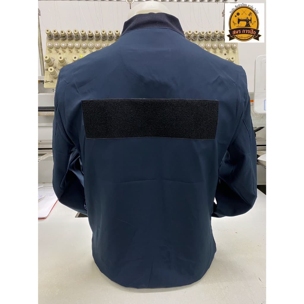 เสื้อแจ็คเก็ต เย็บตุ๊กแก 3 จุด สีกรม-สีดำ รูปที่ 5