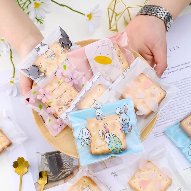 ถุงฝากาว 10*10 ซม แพคละ95-100 ใบ ใส่บราวนี่และคุกกี้ต่างๆ รูปที่ 7